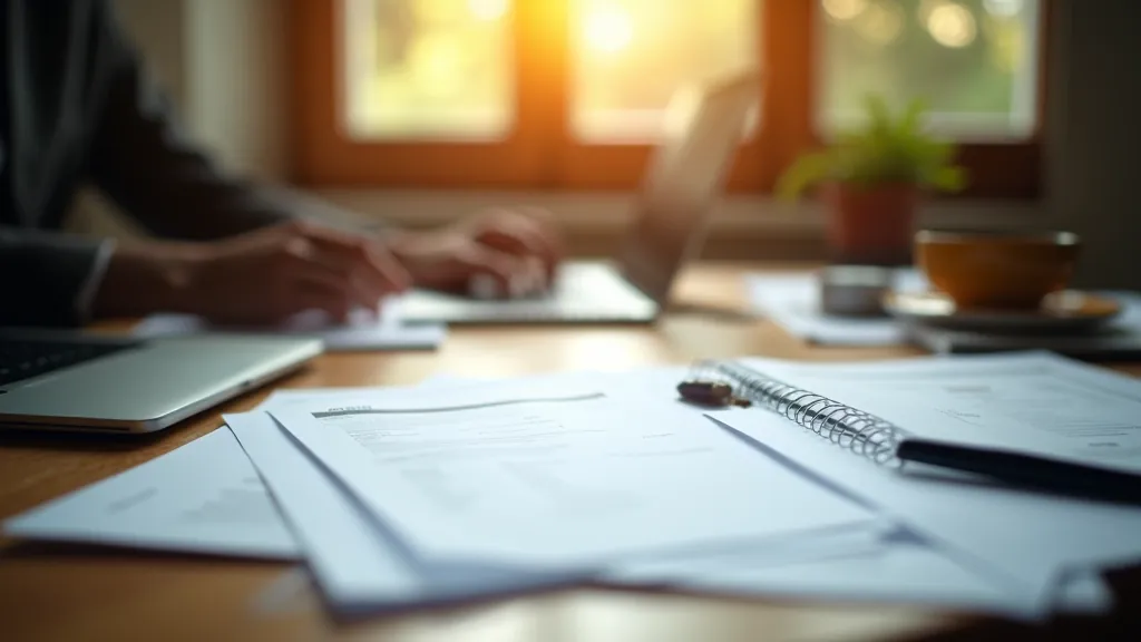 Pracovní prostor s bezpečnostními certifikáty a technologickou dokumentací